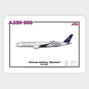 Airbus A350-900 - Vietnam Airlines "Skyteam" (Art Print) Sticker